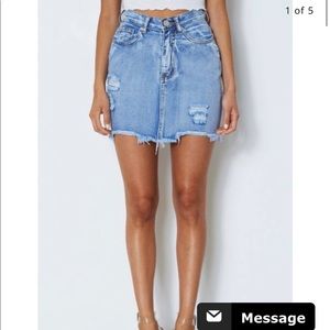 Denim high waist mini skirt